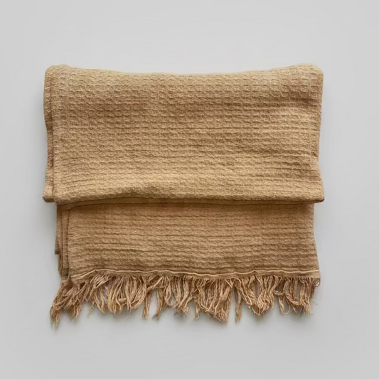 Cinnamon 100% Cotton Waffle Blanket