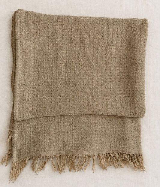 100% Cotton Waffle Blanket Mink
