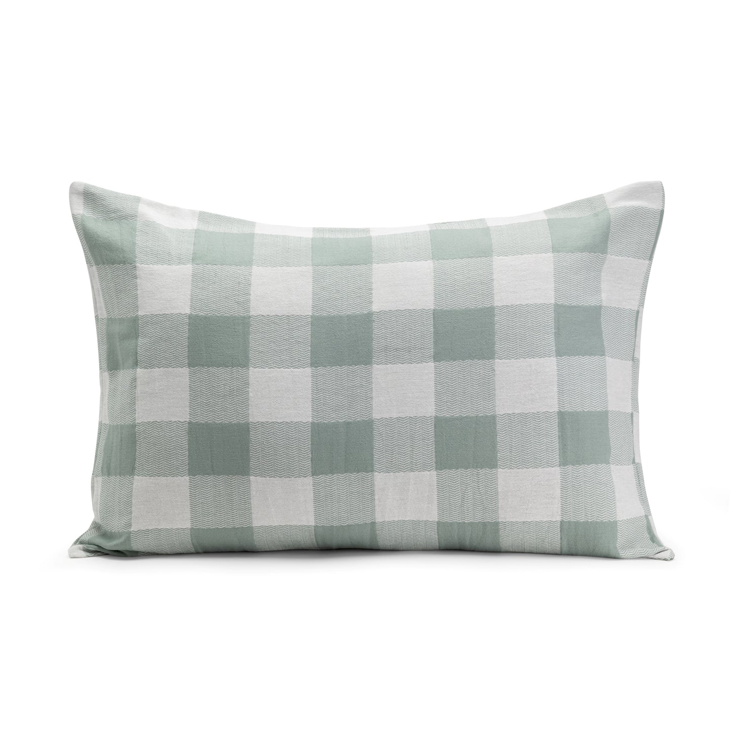 Cojín Vichy Algodón 70x50 Aqua