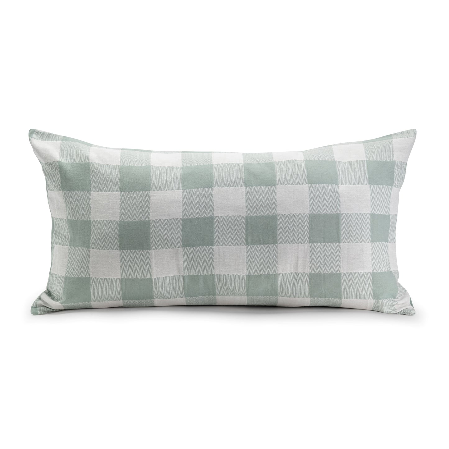 Cojín Vichy Algodón 90x50 Aqua